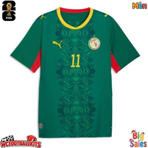 Senegal Nicolas Jackson #11 Replica Away Stadium Shirt World Cup 2026 Short Sleeve